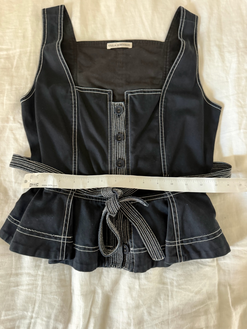 Ulla Johnson cotton twill peplum top - 2 - Picture 8 of 11